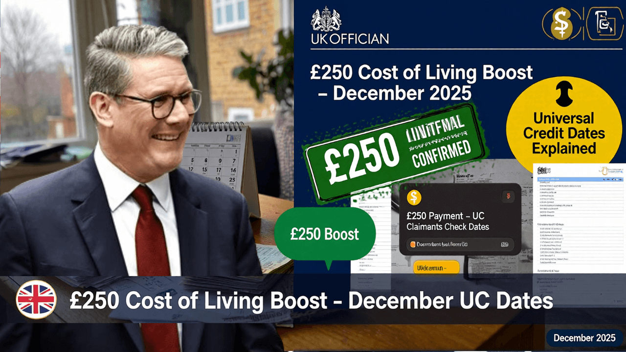 Government Confirms £250 December 2025 Cost of Living Boost – Universal Credit Dates Explained